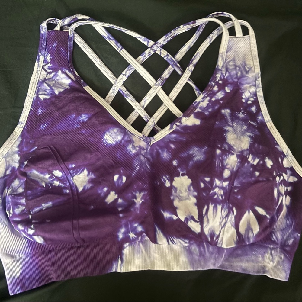 Better Bodies- Entice Sports Bra, Purple Tie Die